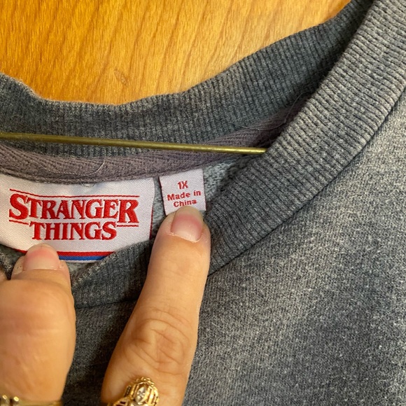 Ladies “STRANGER THINGS” gray and white sweatshirt - Picture 2 of 3